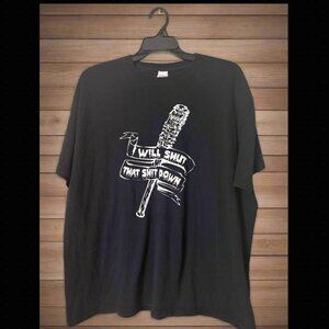 The Walking Dead Negan Graphic T-Shirt Size 2X Plus Horror AMC TV Show Tee
